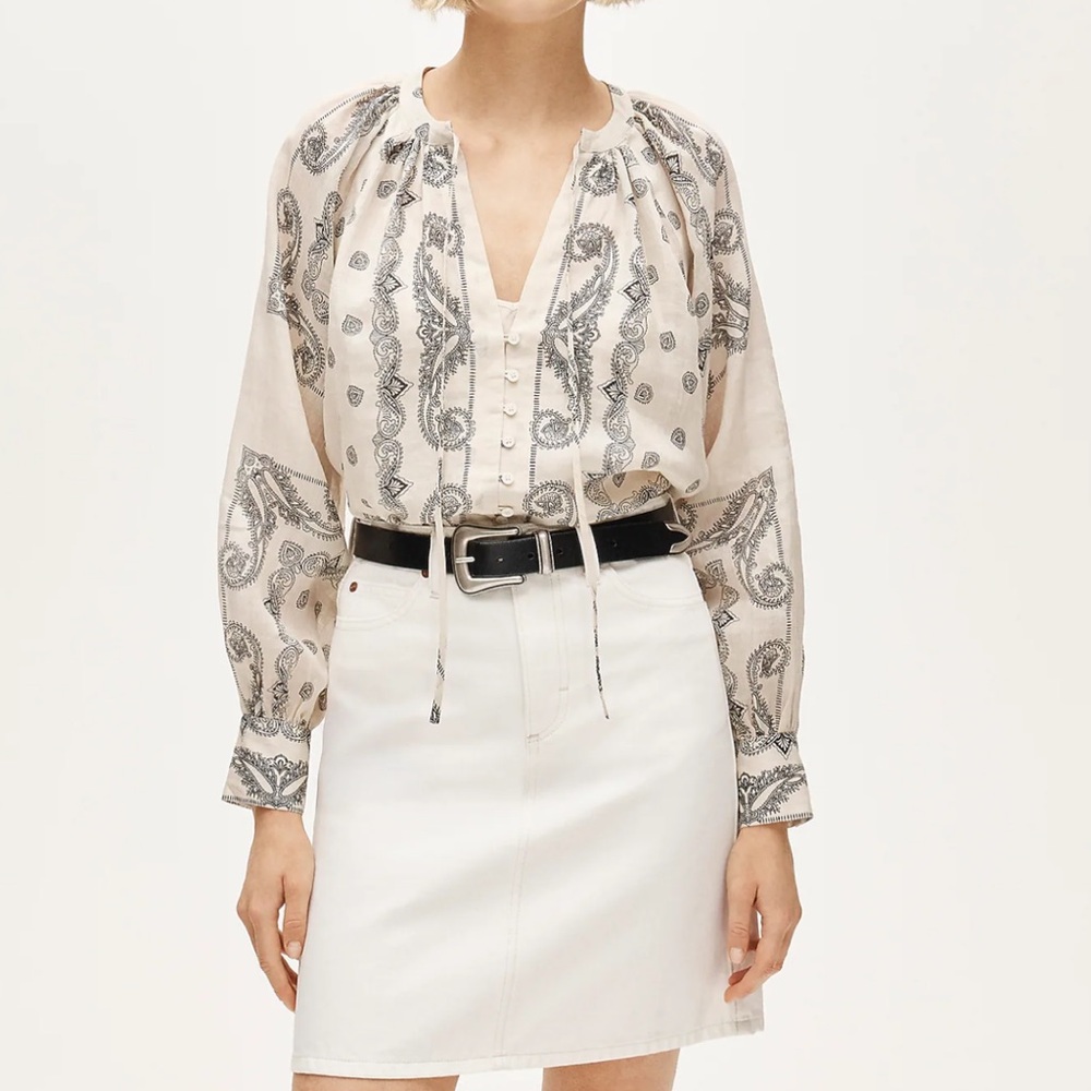 J.Crew pop over top in bandana print